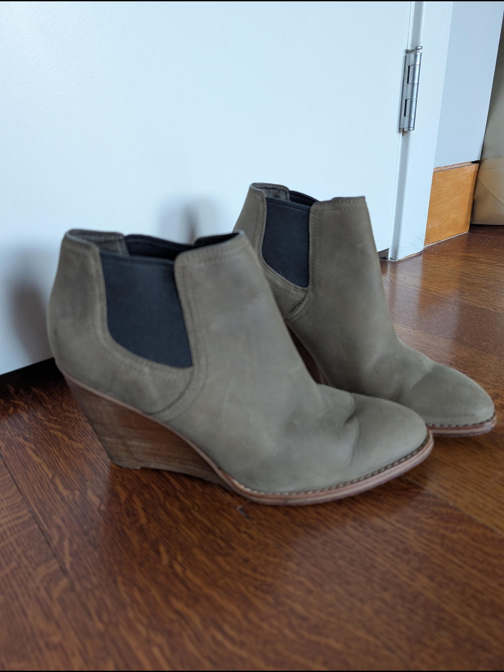 Cole Haan Women's Grey Wedge Booties Size 39 8.5